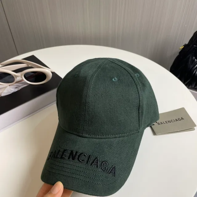Balenciaga Army Green Structured Six-Panel Tonal Embroidered Logo Baseball Cap 8