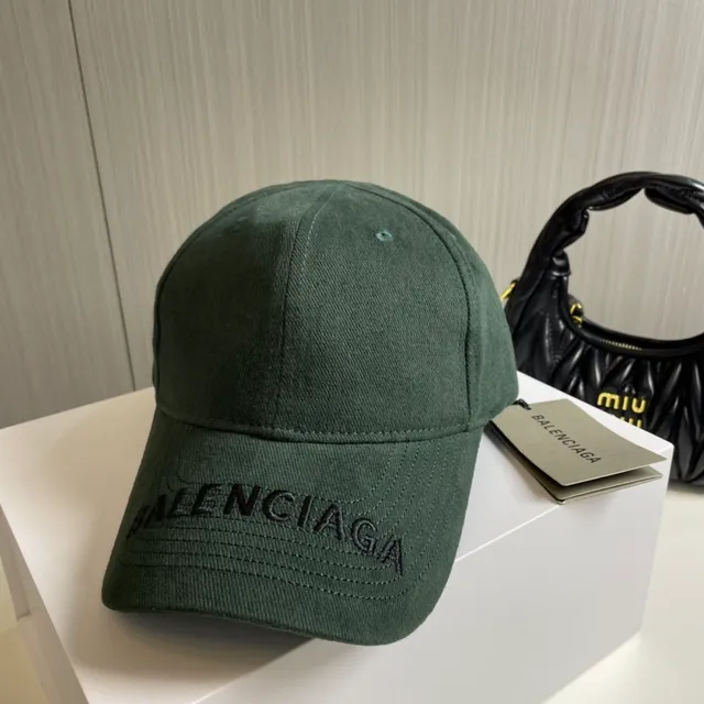 Balenciaga Army Green Structured Six-Panel Tonal Embroidered Logo Baseball Cap 9