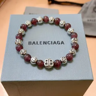 Balenciaga BB سوار خرز بورجوندي فضي سوار خرز مطبوع