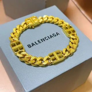 Balenciaga BB Chain Doré Curb-Link Bracelet