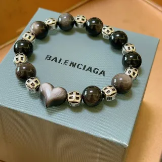 Balenciaga BB Logo Beaded Heart Bracelet