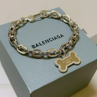 Bracelete Balenciaga Bone Charm Prata e Dourado