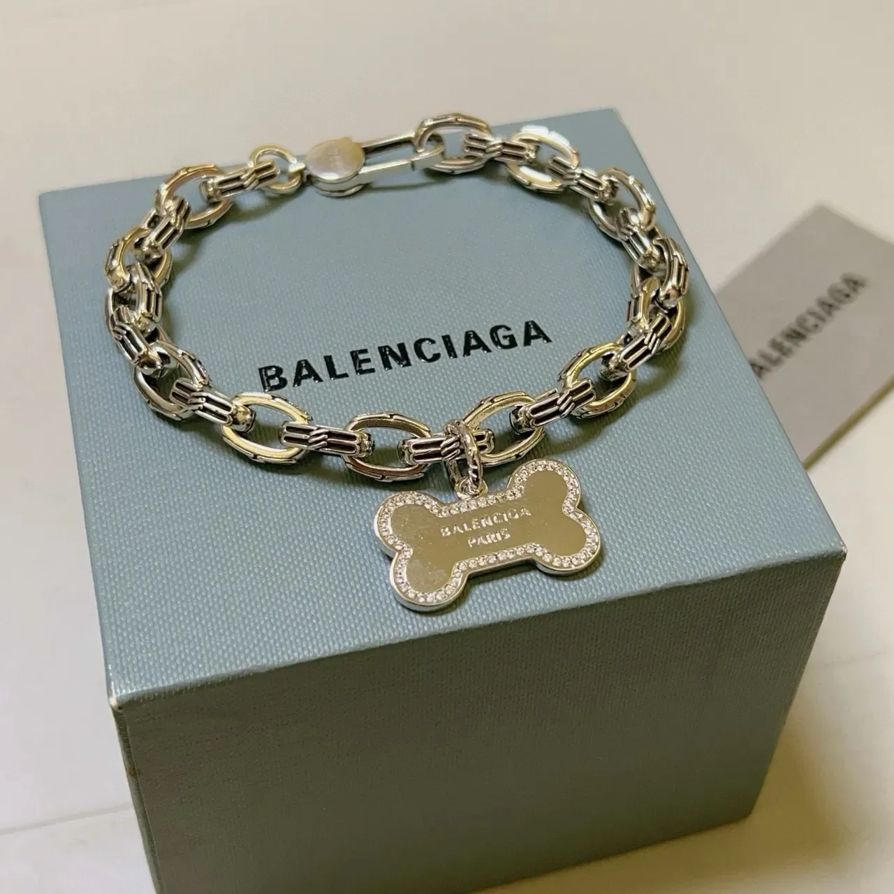 Bracelet Balenciaga Bone Charm Argent et Doré 8
