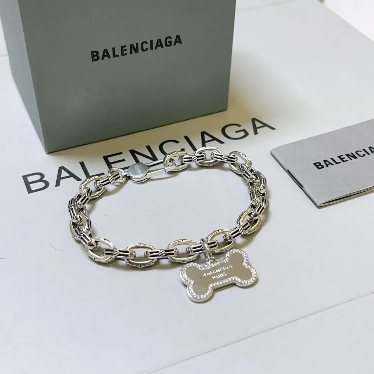 Bracelet Balenciaga Bone Charm Argent et Doré 9