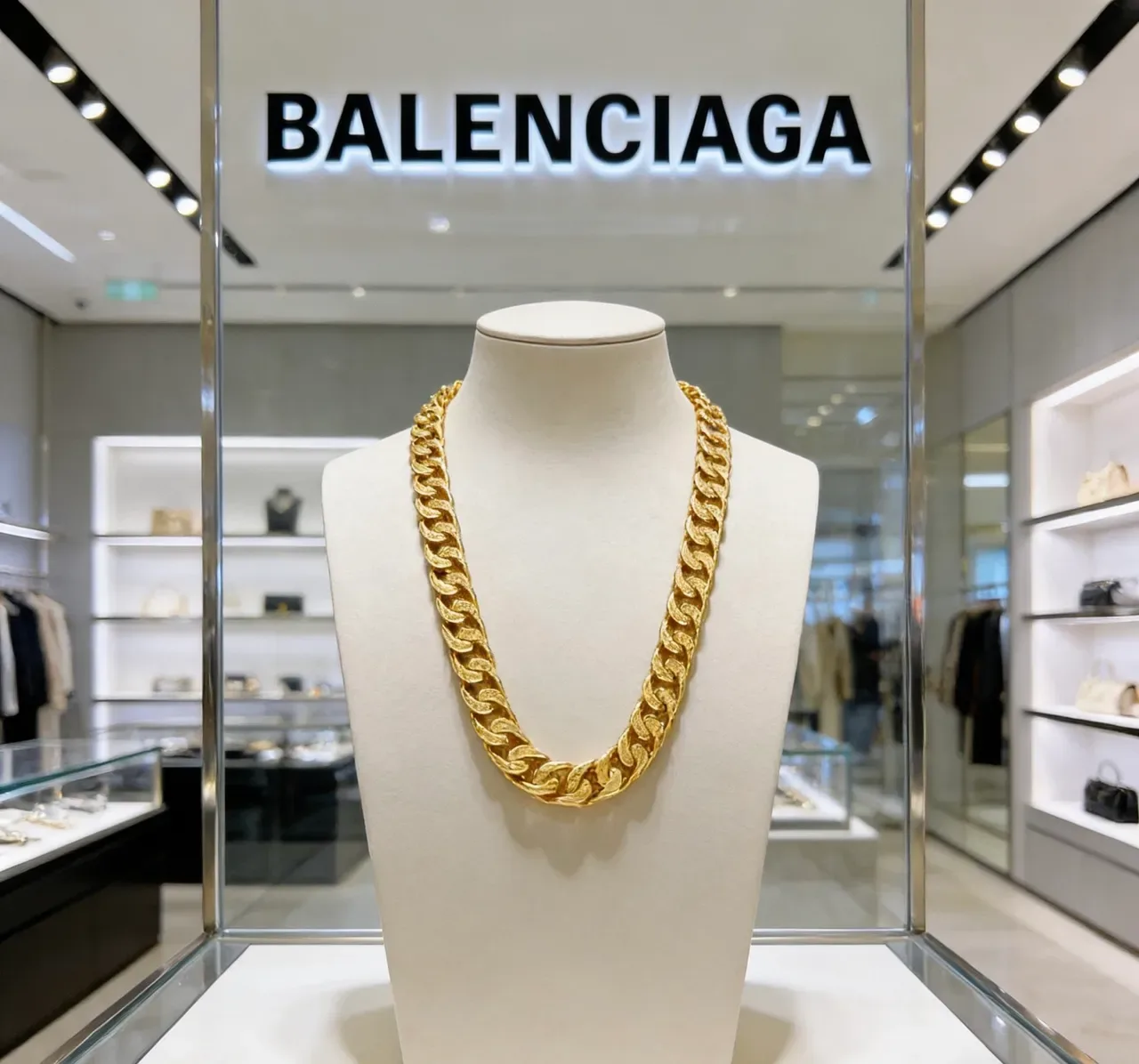 Balenciaga Gold Curb-Link Chain Necklace 9