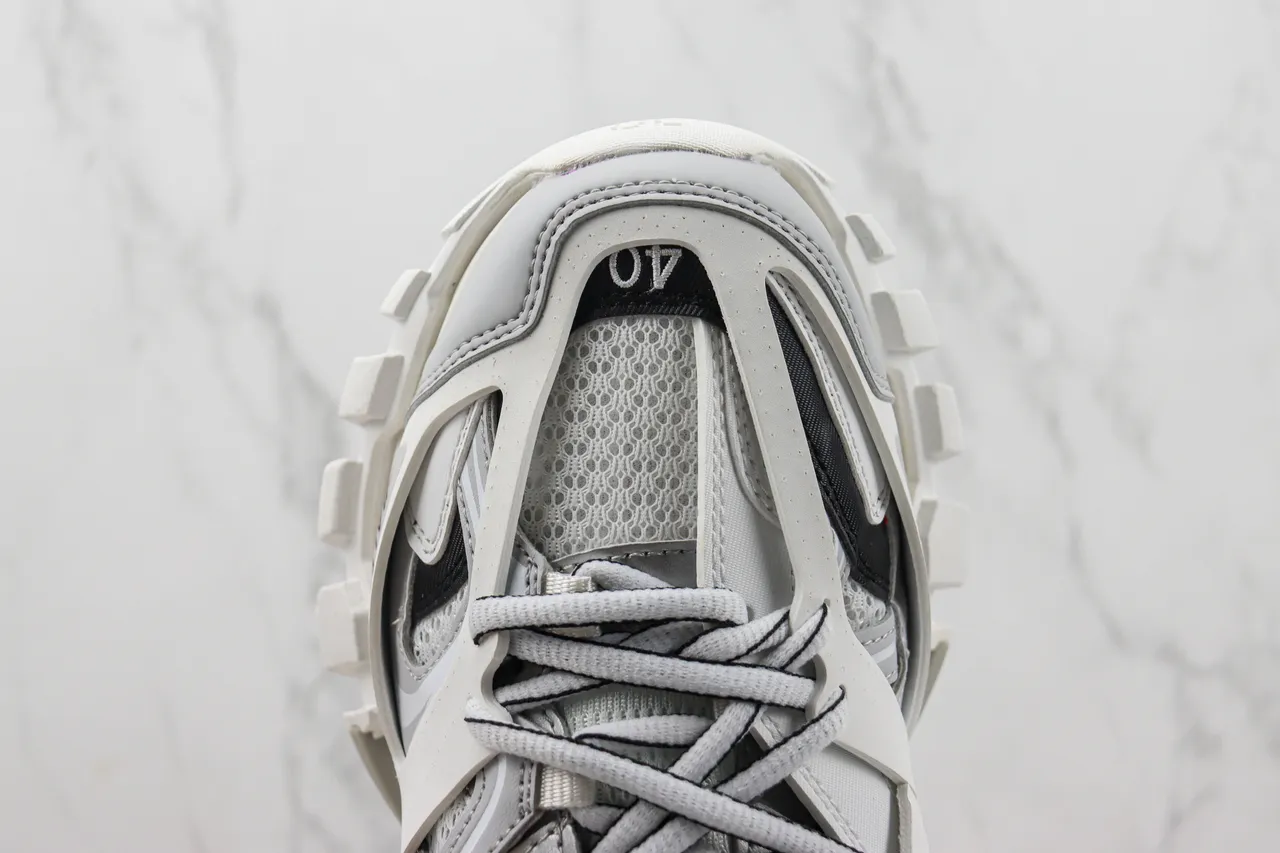 Balenciaga Gris Rosa Multi-Strap Cage Overlay Malla y Sintético Superior Sneakers Chunky 6