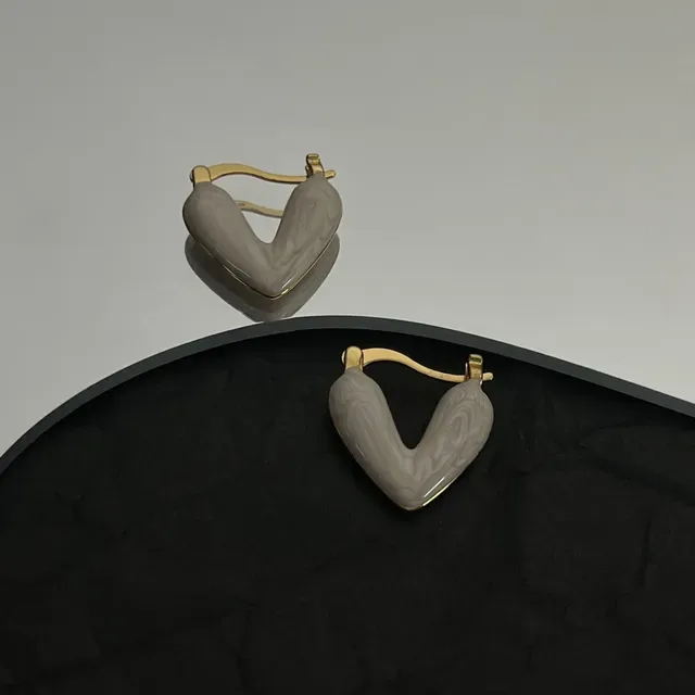 Balenciaga Heart-Shaped Marbled Earrings 2