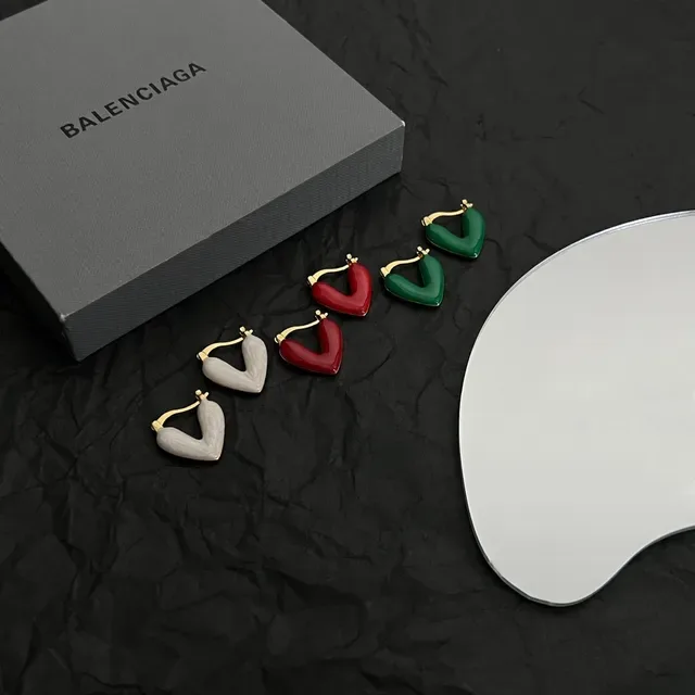 Balenciaga Heart-Shaped Marbled Earrings 5