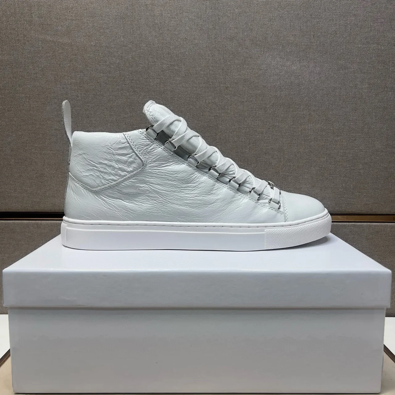 Balenciaga Le Cagole White Crinkled Leather Lifestyle Sneaker 4
