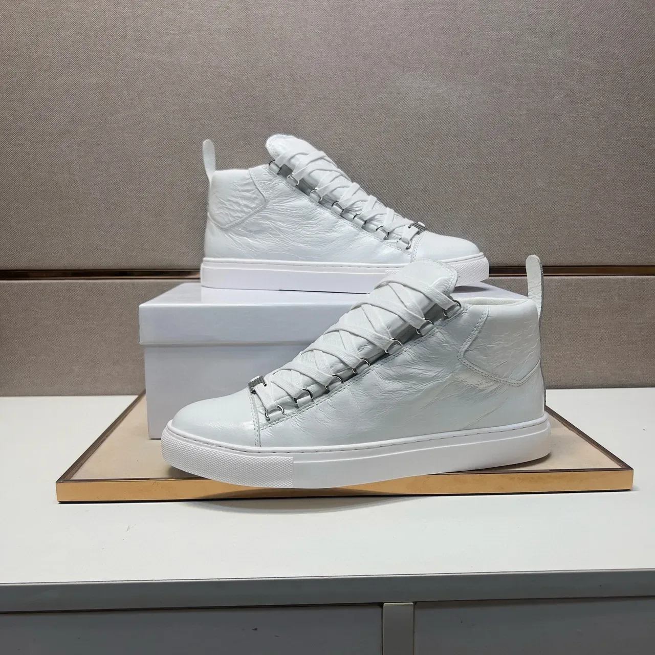 Balenciaga Le Cagole White Crinkled Leather Lifestyle Sneaker 5
