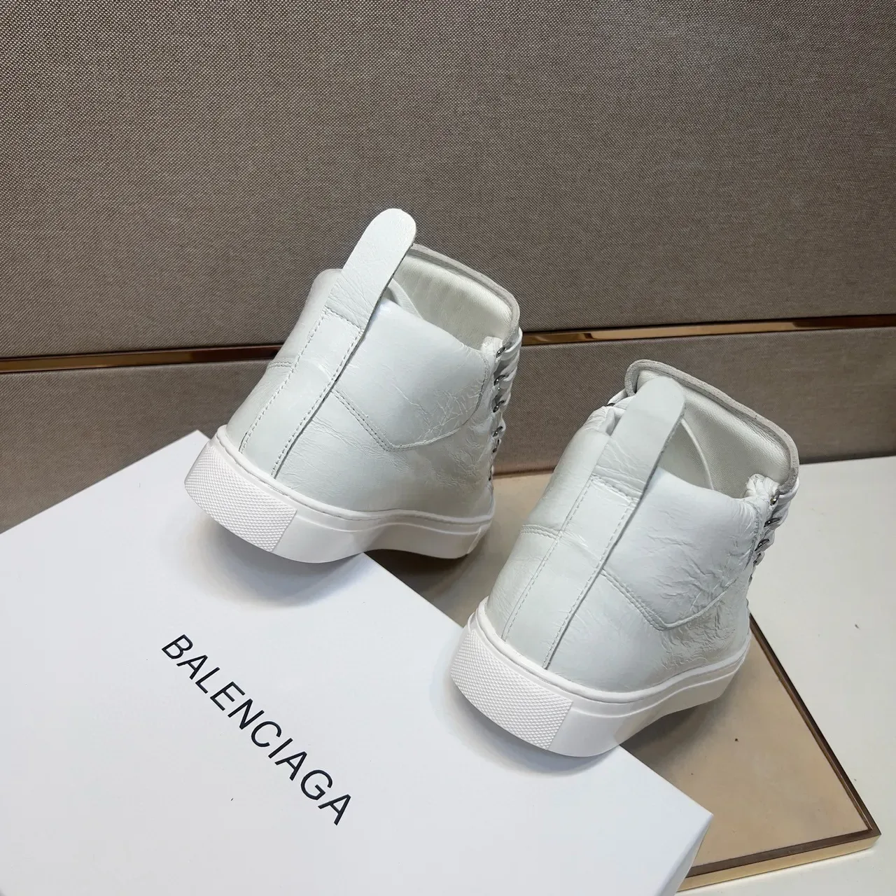 Balenciaga Le Cagole White Crinkled Leather Lifestyle Sneaker 9