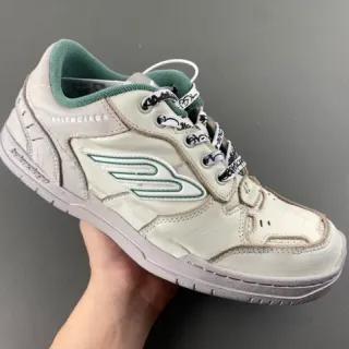 Balenciaga Runner Beige Green Layered Leather Upper Graffiti-Print Laces Lifestyle Sneakers
