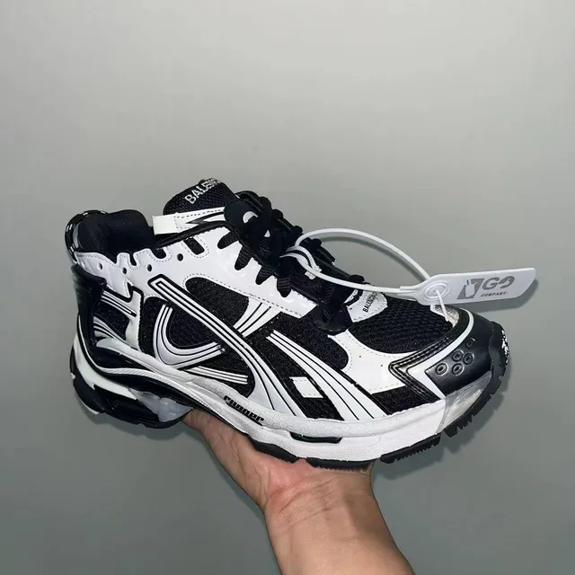 Balenciaga Runner Black and White Chunky Sneakers 4