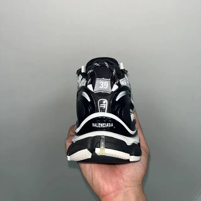 Balenciaga Runner Black and White Chunky Sneakers 5