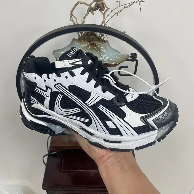 Balenciaga Runner Black and White Chunky Sneakers 9