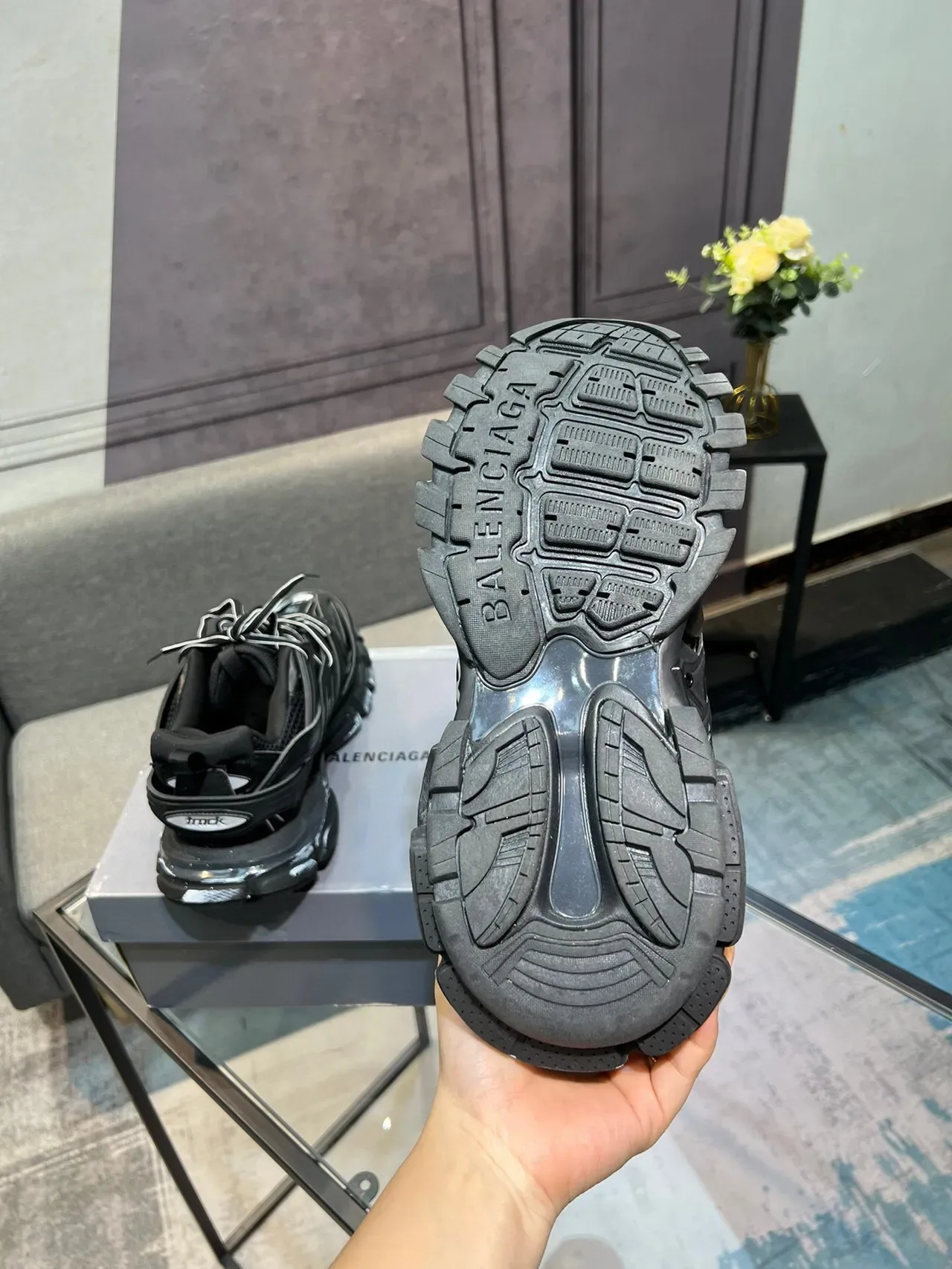 Balenciaga Runner Black Graffiti Logo Chunky Sneakers 7