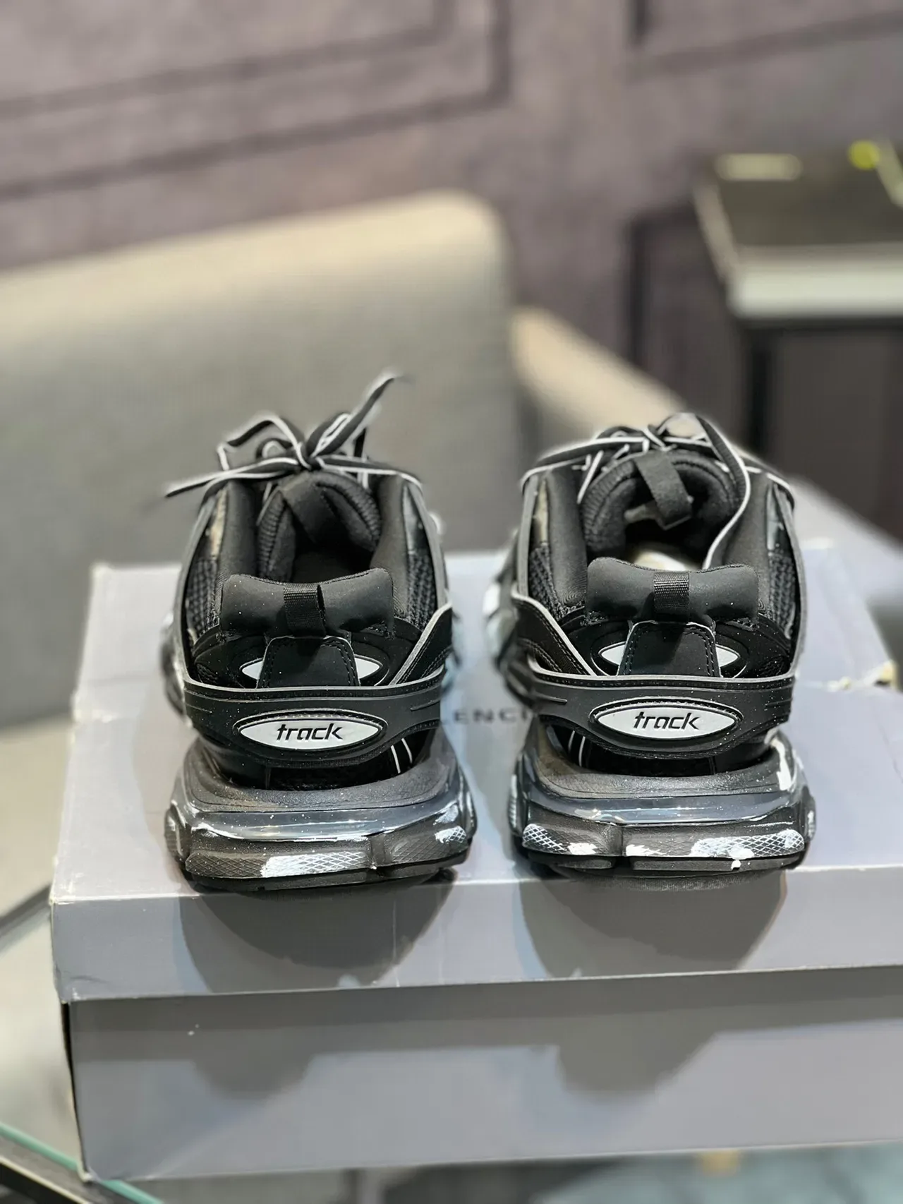 Balenciaga Runner Black Graffiti Logo Chunky Sneakers 8