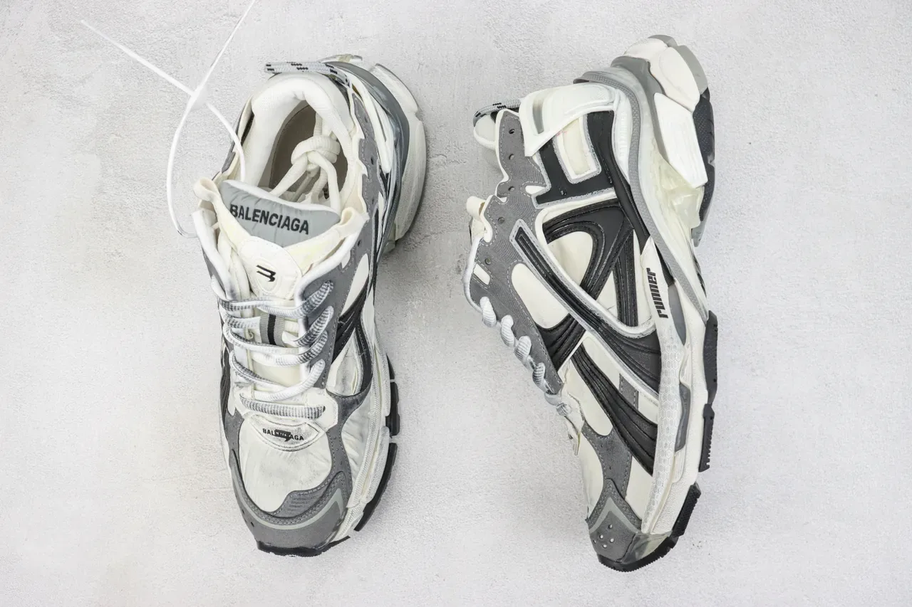Balenciaga Runner Off-White Gray Black Chunky Sneakers 3