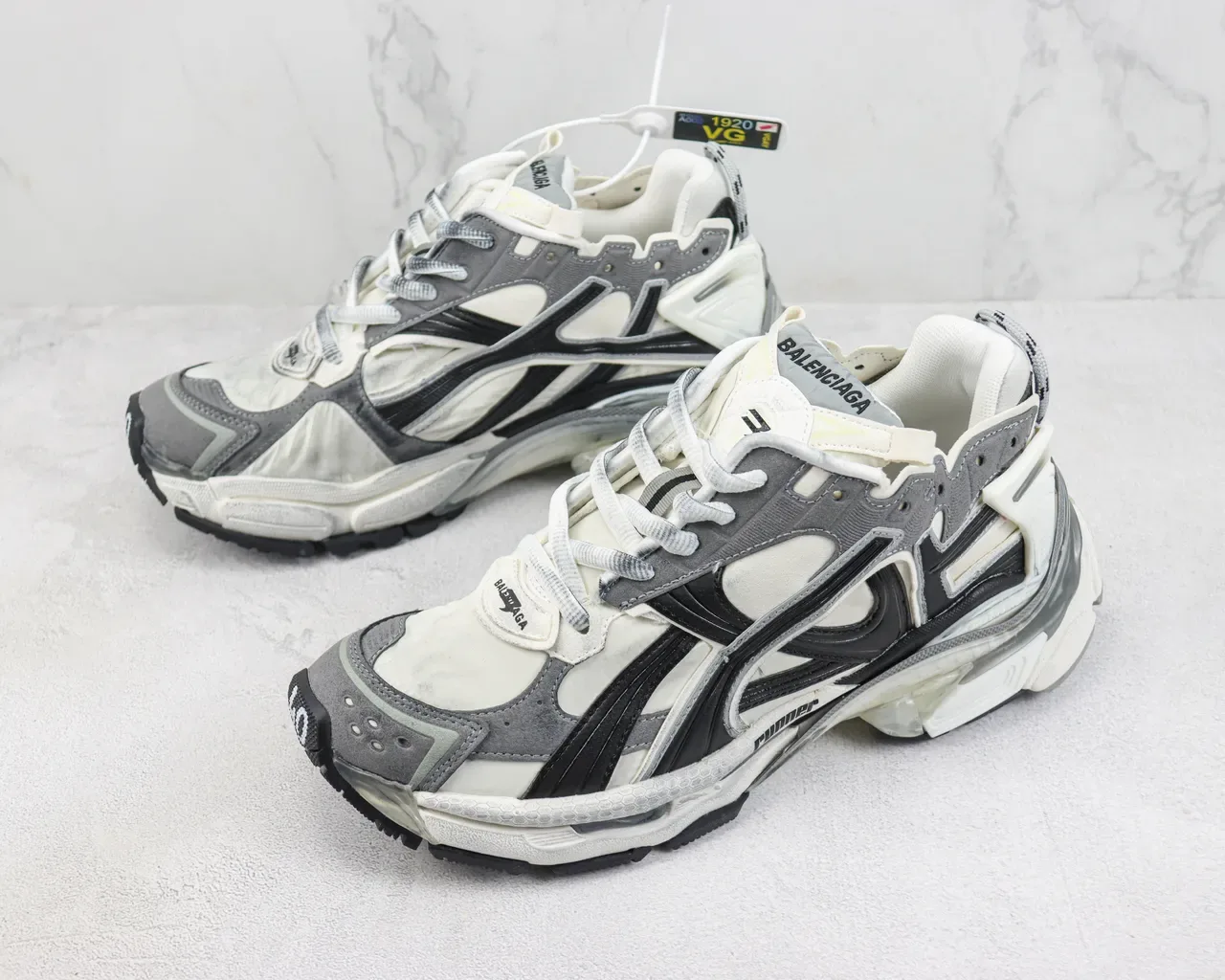 Balenciaga Runner Off-White Gray Black Chunky Sneakers 4