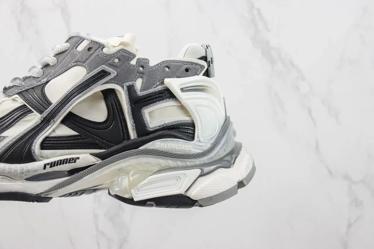 Balenciaga Runner Off-White Gray Black Chunky Sneakers 7
