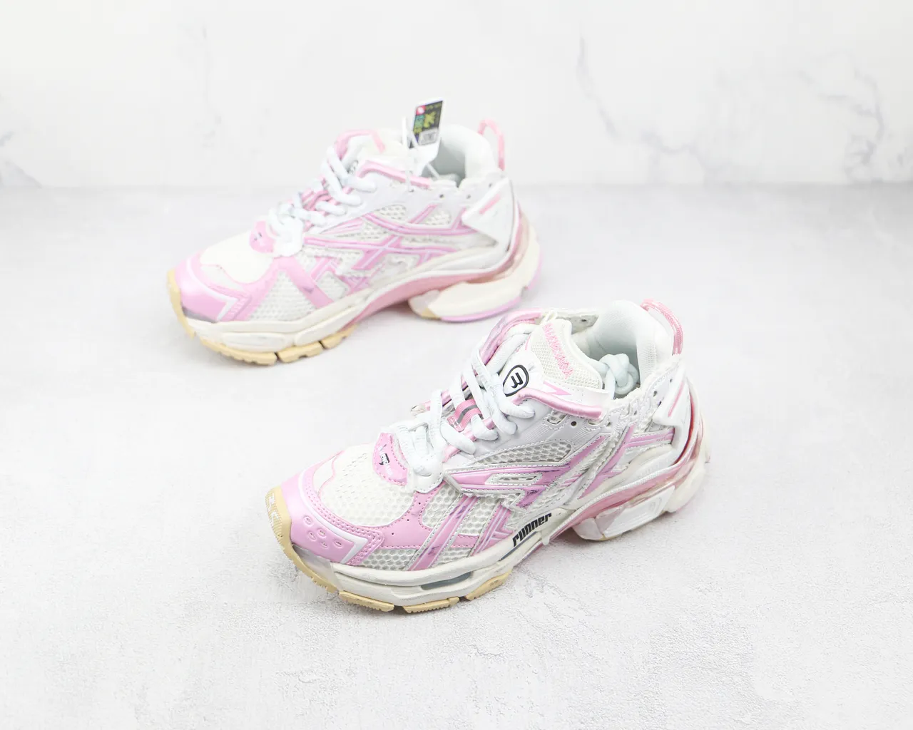 Balenciaga Runner White and Pink Chunky Sneakers 4