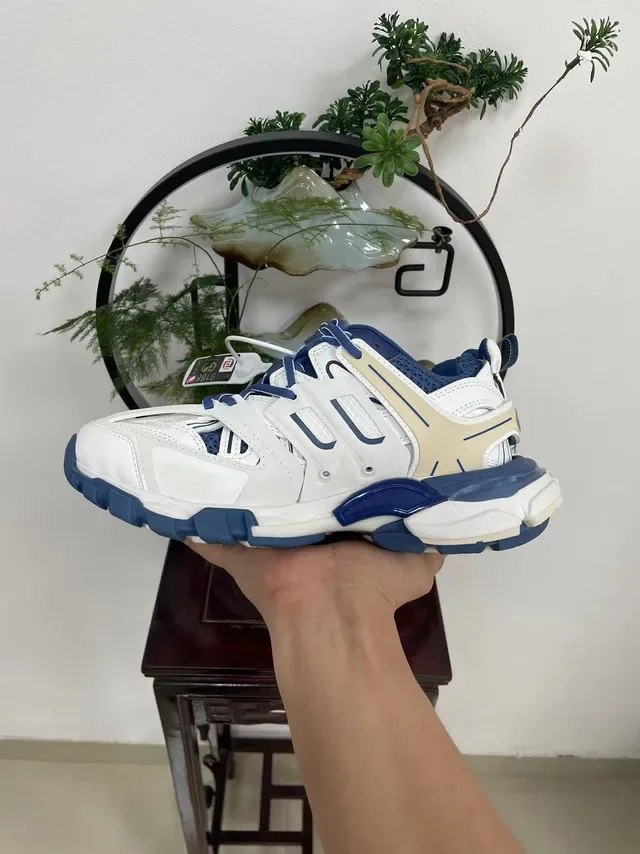 Balenciaga Runner White Navy Beige Chunky Sneakers 4