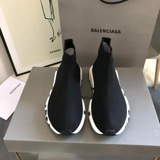 Balenciaga Speed Trainer Black and White Lifestyle Sneakers 2