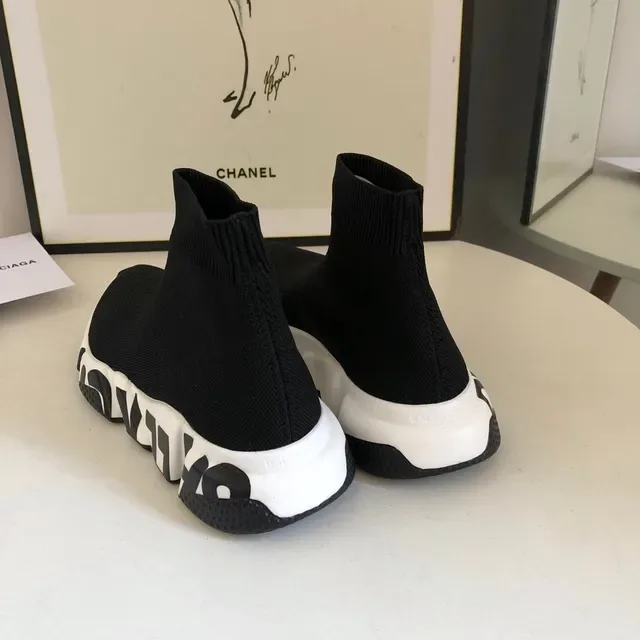 Balenciaga Speed Trainer Black and White Lifestyle Sneakers 3
