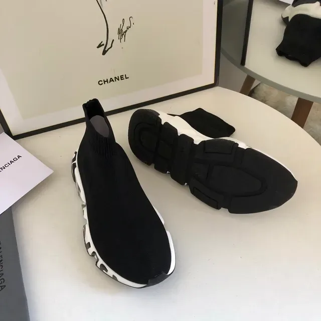 Balenciaga Speed Trainer Black and White Lifestyle Sneakers 4