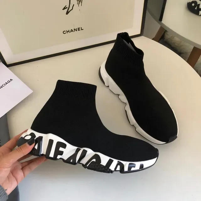 Balenciaga Speed Trainer Black and White Lifestyle Sneakers 5