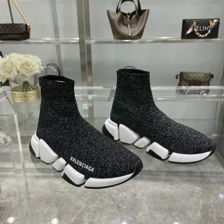Balenciaga Speed Trainer काला ग्लिटर निट लाइफस्टाइल स्नीकर