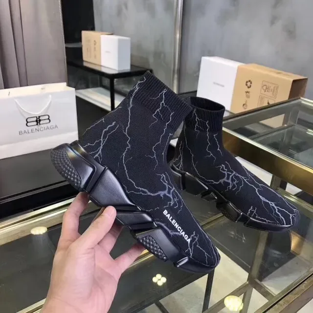 Balenciaga Speed Trainer Black Lightning Bolt Lifestyle Sneakers 2