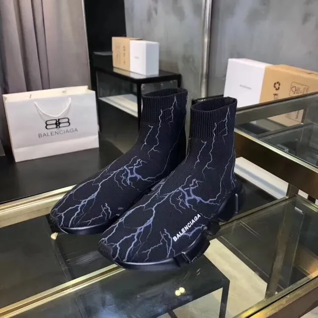 Balenciaga Speed Trainer Black Lightning Bolt Lifestyle Sneakers 3