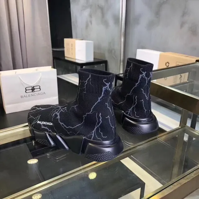 Balenciaga Speed Trainer Black Lightning Bolt Lifestyle Sneakers 4