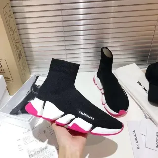 Balenciaga Speed Trainer কালো সাদা গোলাপি লাইফস্টাইল স্নিকার