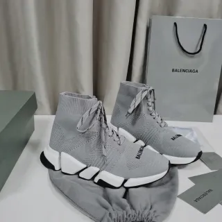 Balenciaga Speed Trainer Gray Knit Lifestyle Sneakers