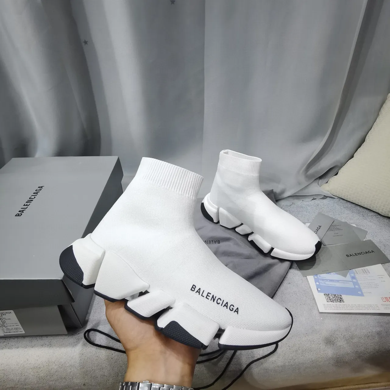 Balenciaga Speed Trainer White and Black Lifestyle Sneakers 2