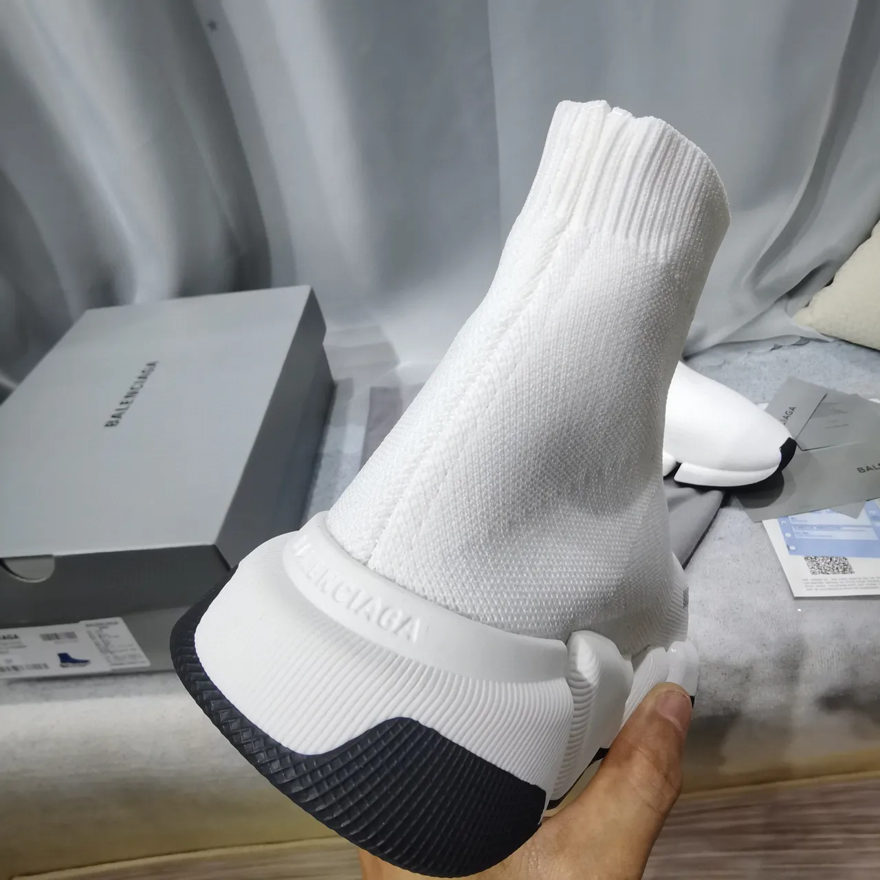 Balenciaga Speed Trainer White and Black Lifestyle Sneakers 4