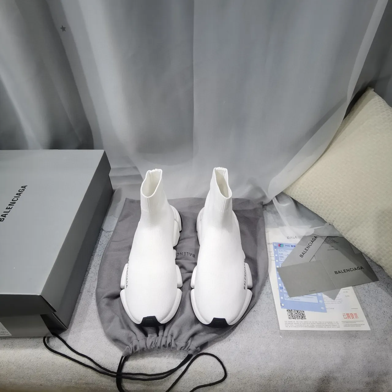 Balenciaga Speed Trainer White and Black Lifestyle Sneakers 9