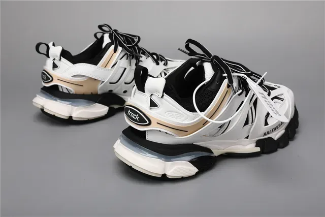Balenciaga Track Sneaker أبيض أسود بيج حذاء أسلوب حياة 3