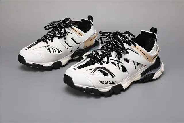 Balenciaga Track Sneaker أبيض أسود بيج حذاء أسلوب حياة 5