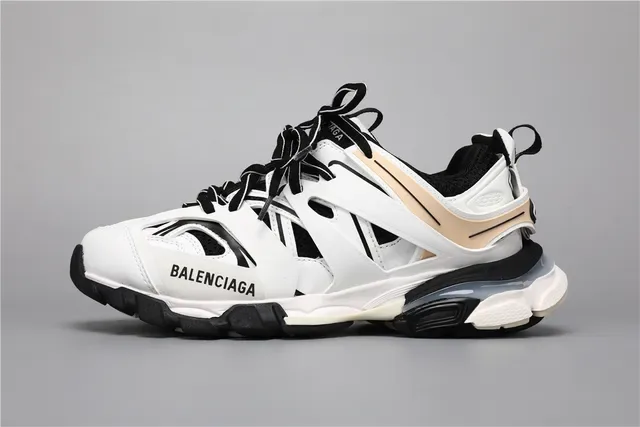 Balenciaga Track Sneaker أبيض أسود بيج حذاء أسلوب حياة 9