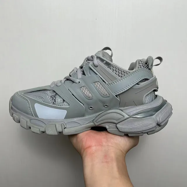 Balenciaga Track Trainer Zapatillas Monocromáticas Grises Chunky 3