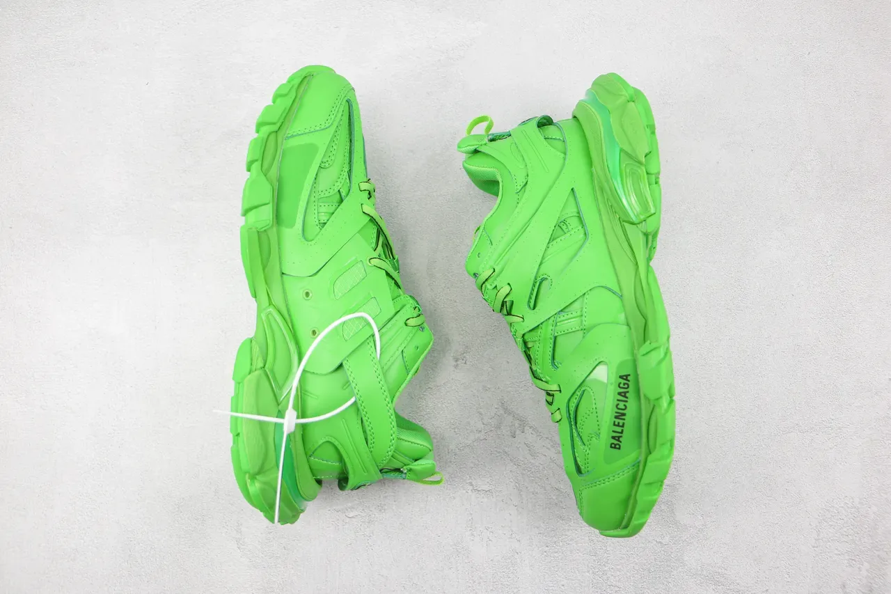 Balenciaga Track Trainer 霓虹绿厚底运动鞋 2