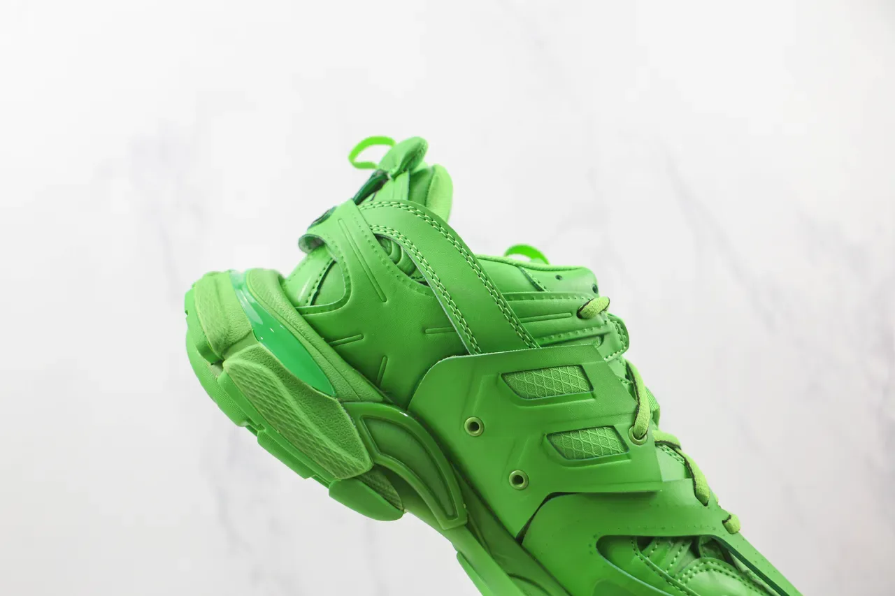 Balenciaga Track Trainer 霓虹绿厚底运动鞋 5