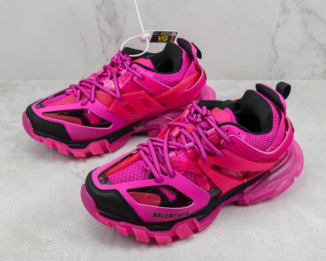 Balenciaga Track Trainer rose noir chunky baskets 4