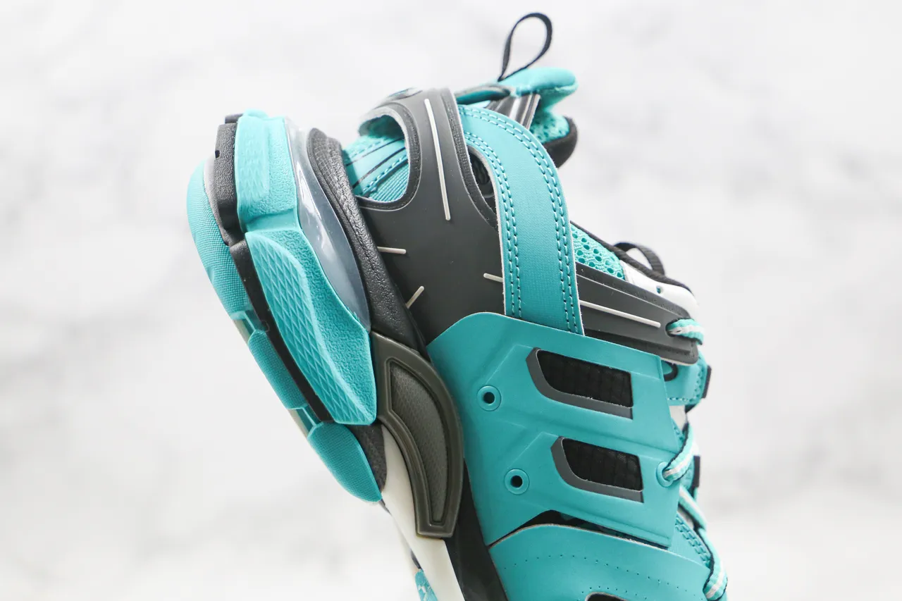 Balenciaga Track Trainer Turquoise Black Chunky Sneakers 4