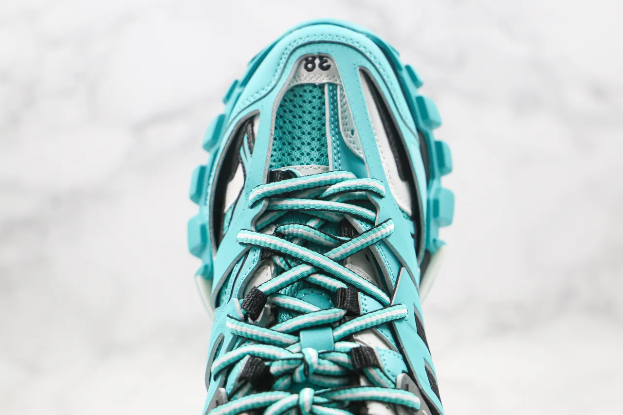 Balenciaga Track Trainer Turquoise Black Chunky Sneakers 5