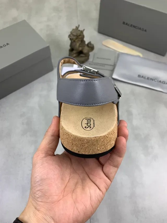 Balenciaga Triple Buckle Slate Gray Casual Sandals 3