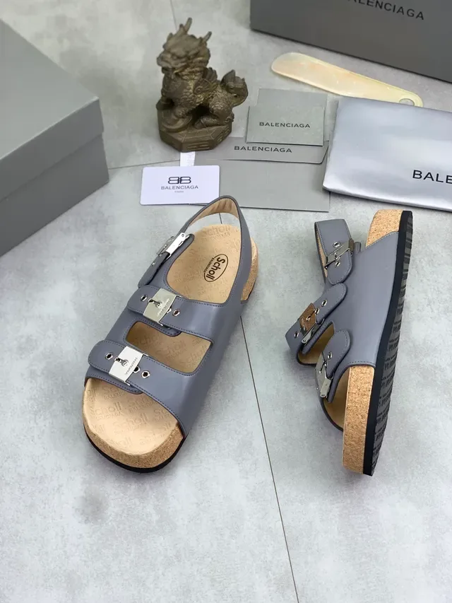 Balenciaga Triple Buckle Slate Gray Casual Sandals 5